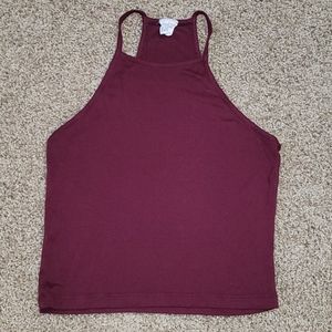 Maroon halter neck crop top